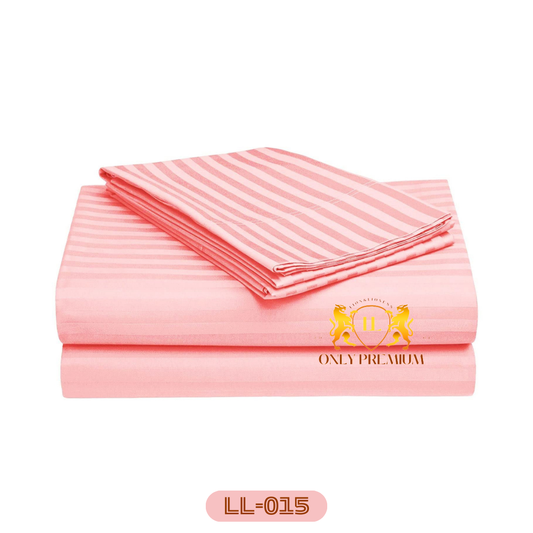 Plain Cotton Striped Satin Fabrics – Pink