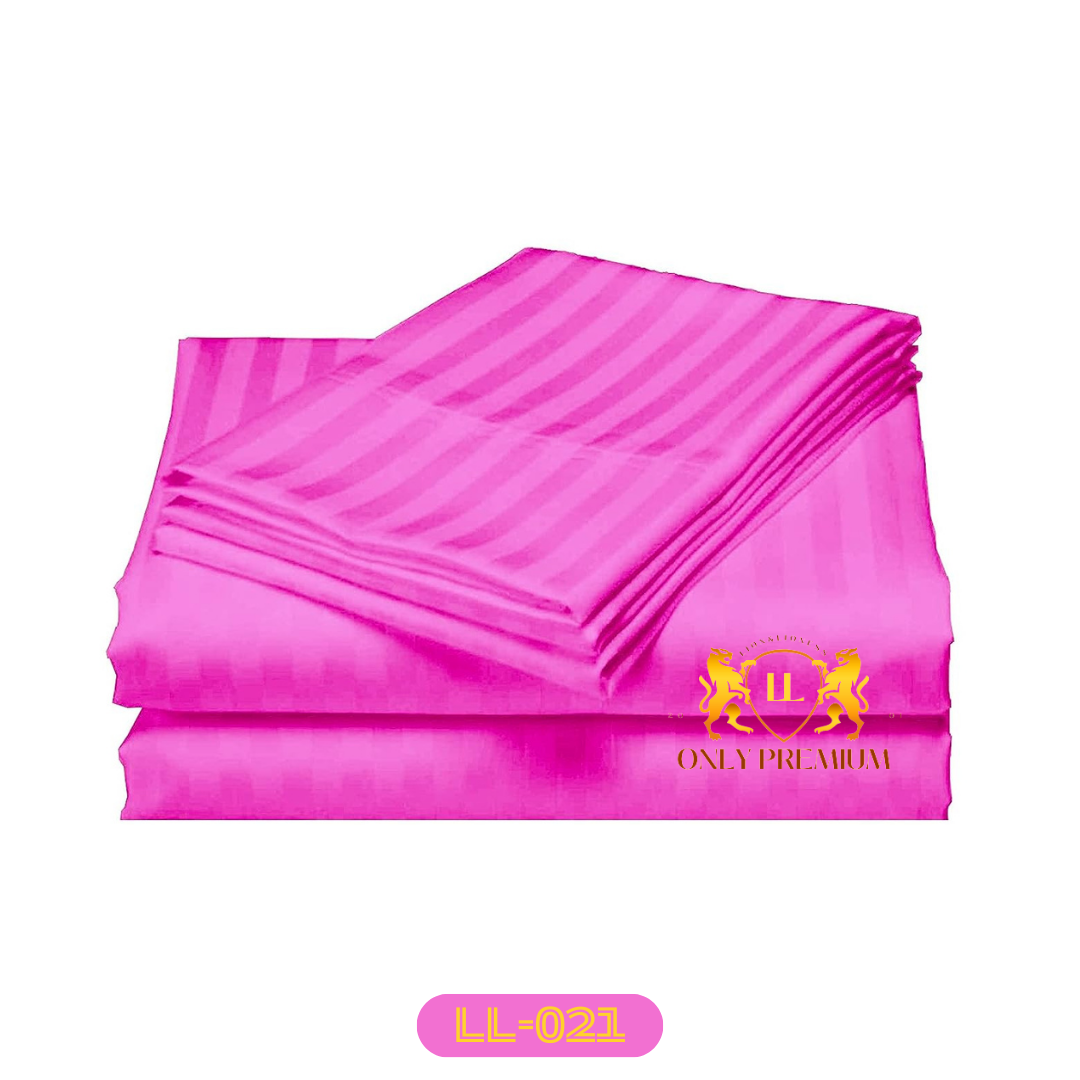 Plain Cotton Striped Satin Fabrics – Fucshia Pink Colour