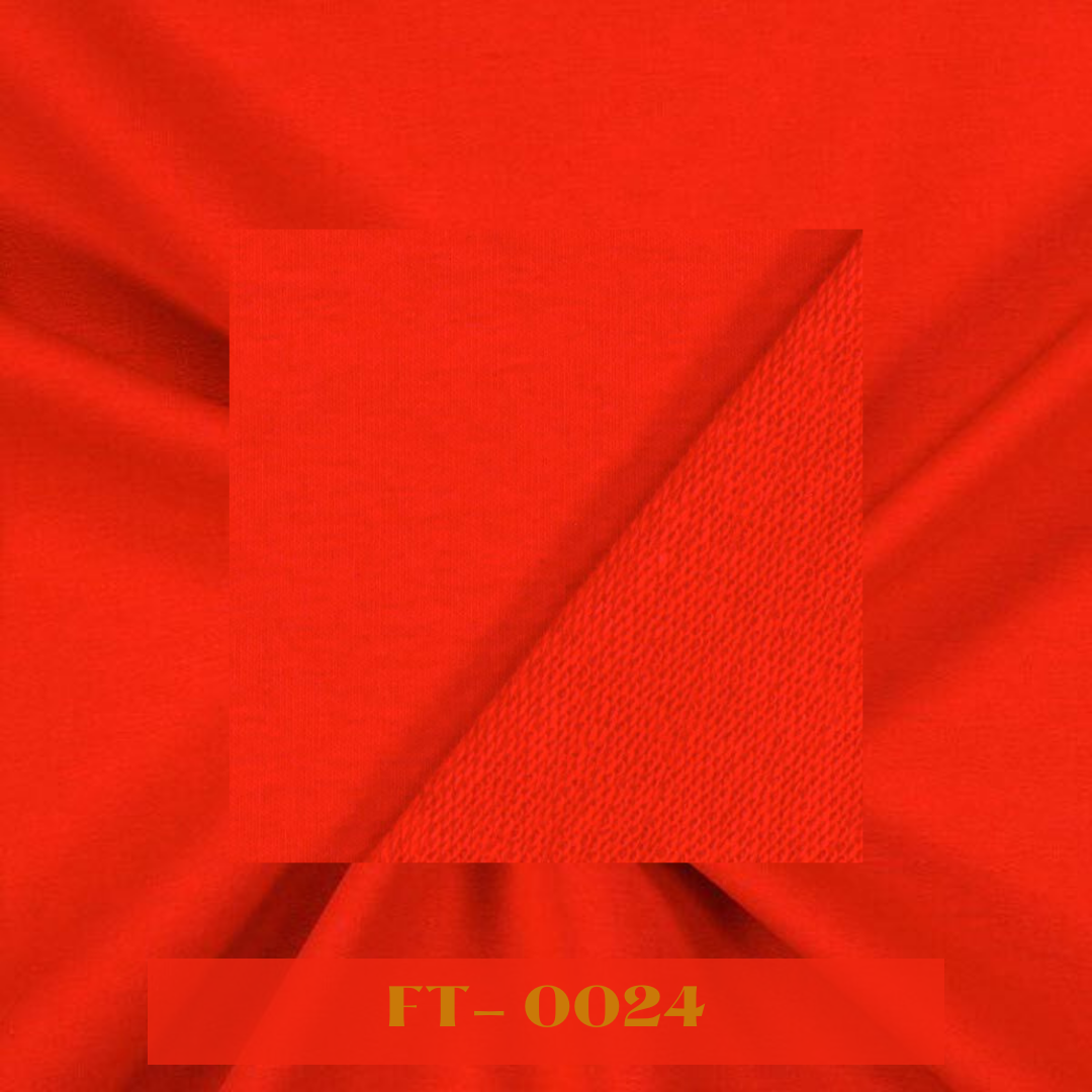Plain Two - Thread Fleece / French Terry Fabrics – Red Orange