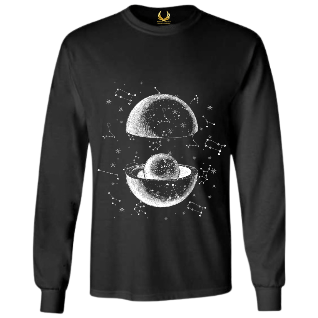 Printed Men’s Long Sleeve T-Shirt with PEARL Patterns