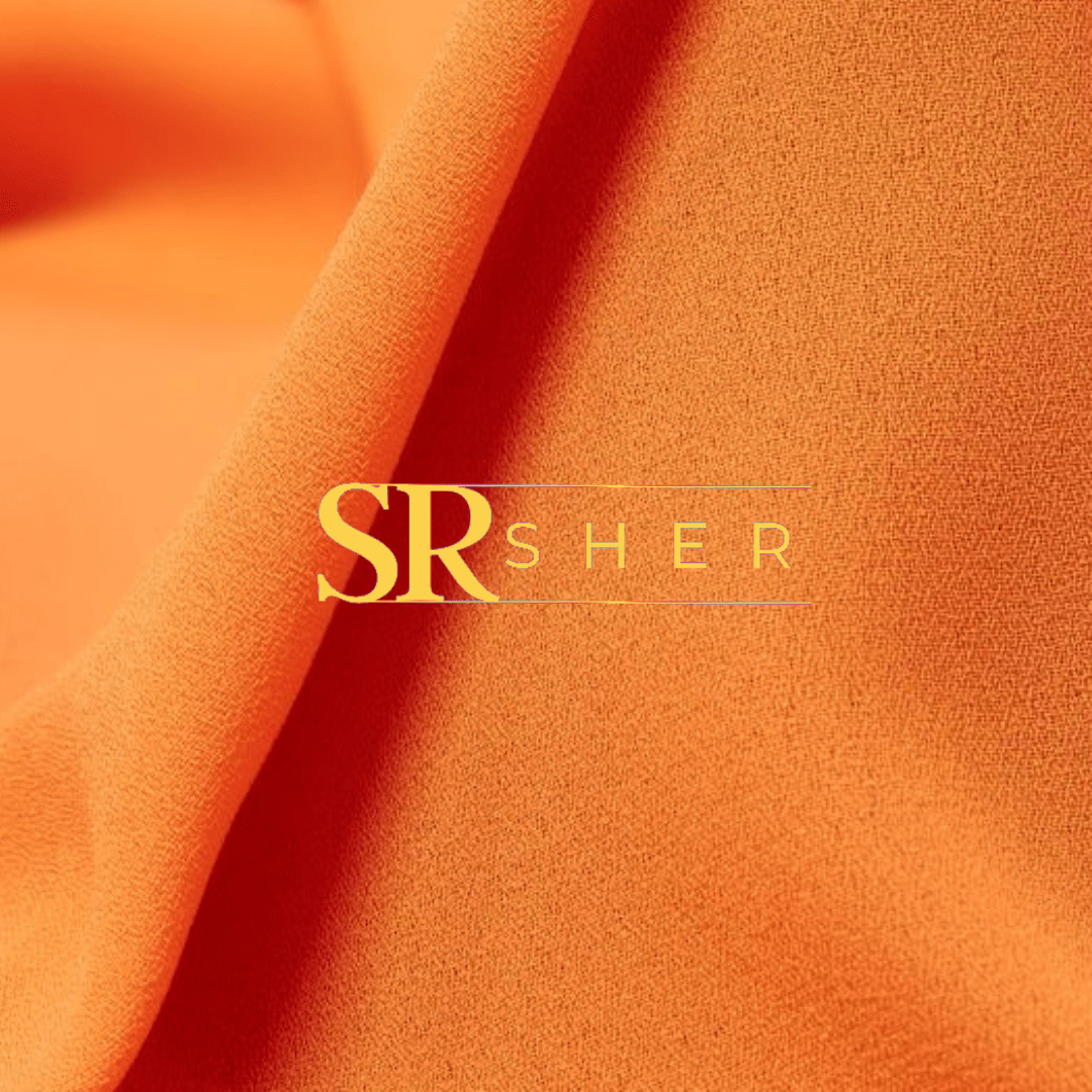 Plain Crepe Fabrics - Orange